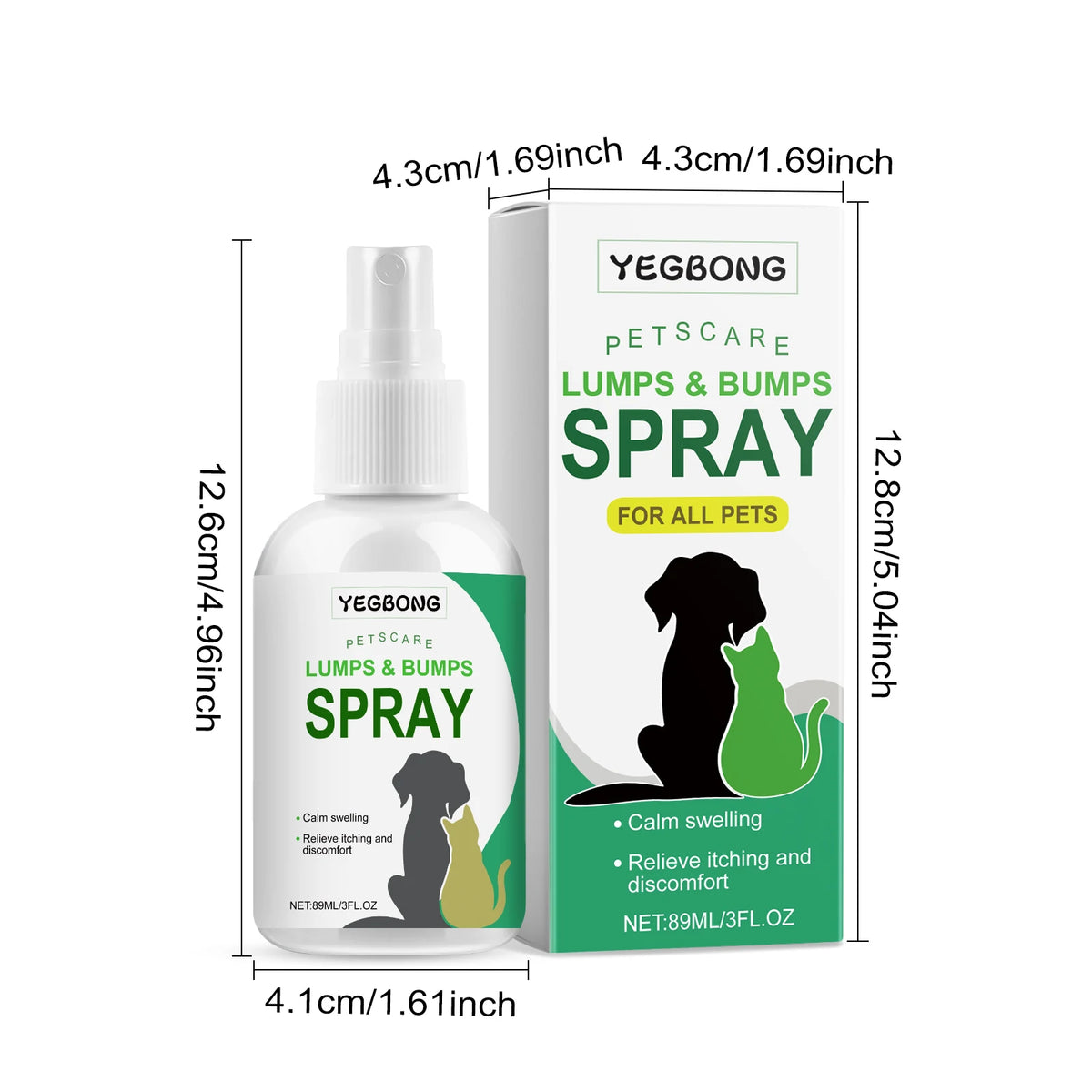 89ML Pet Skin Care Spray Nourishing Skin Soothing Swelling Relief Itching & Discomfort Protective Daily Pet Care Spray for Dogs & Cats