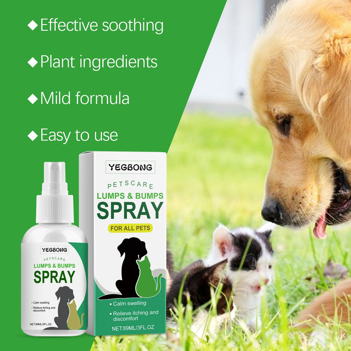 89ML Pet Skin Care Spray Nourishing Skin Soothing Swelling Relief Itching & Discomfort Protective Daily Pet Care Spray for Dogs & Cats