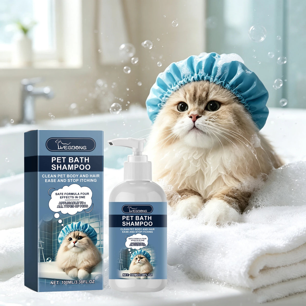 100ML Pet Bathing Shampoo Gentle Cleaning Dirts Moisturizing Enhance Smoothness Nourishing Skin Soothing Itching Improve Shine Fresh Fragrance Pet Shampoo for Cat & Dog