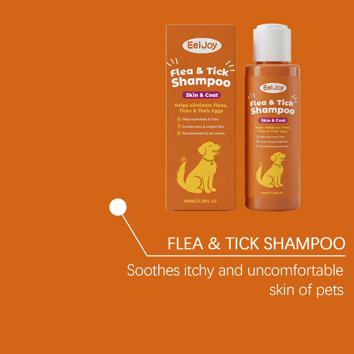 100ML Pet Cleaning Shampoo Gentle Remove Dirts Eliminate Bad Odors Smoothing & Volumizing Hair Soothing Redness Flea Repellent Daily Care Pet Cleaner