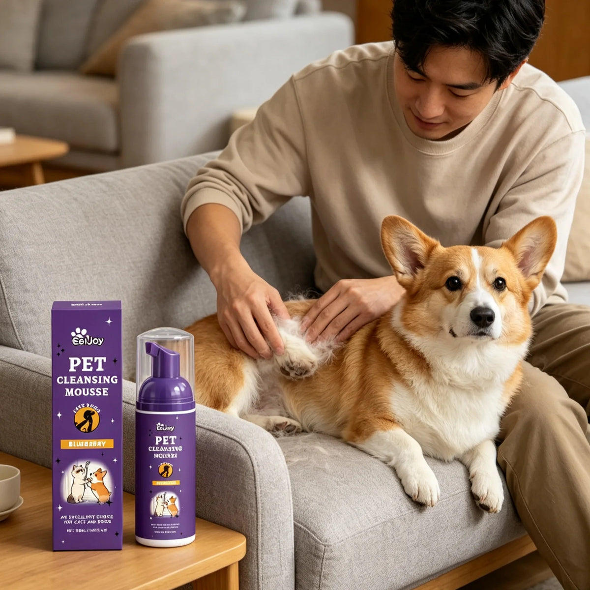 EelJoy Pet Grooming Foam Deep Cleansing Eliminating Odors Soothing Skin Minimize Scratching Prevent Fur Tangling Pet Wash Foam