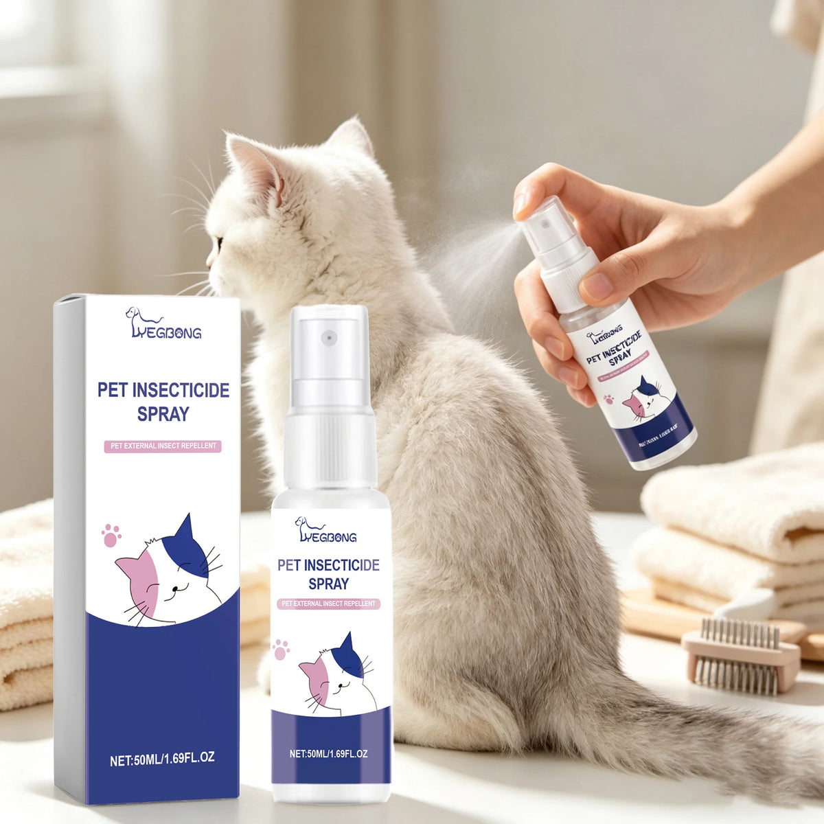 50ML Pet Insect Repellent Spray Nourishing Skin Smoothing Hair Powerful Eliminate Bad Odor Non-irritating Protective Herbal Pet Insect Repellent Liquids