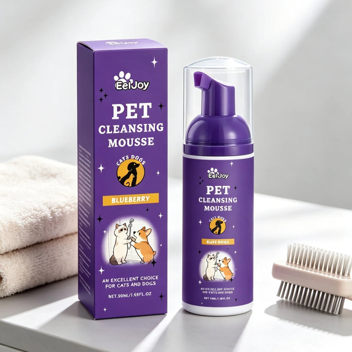 EelJoy Pet Grooming Foam Deep Cleansing Eliminating Odors Soothing Skin Minimize Scratching Prevent Fur Tangling Pet Wash Foam