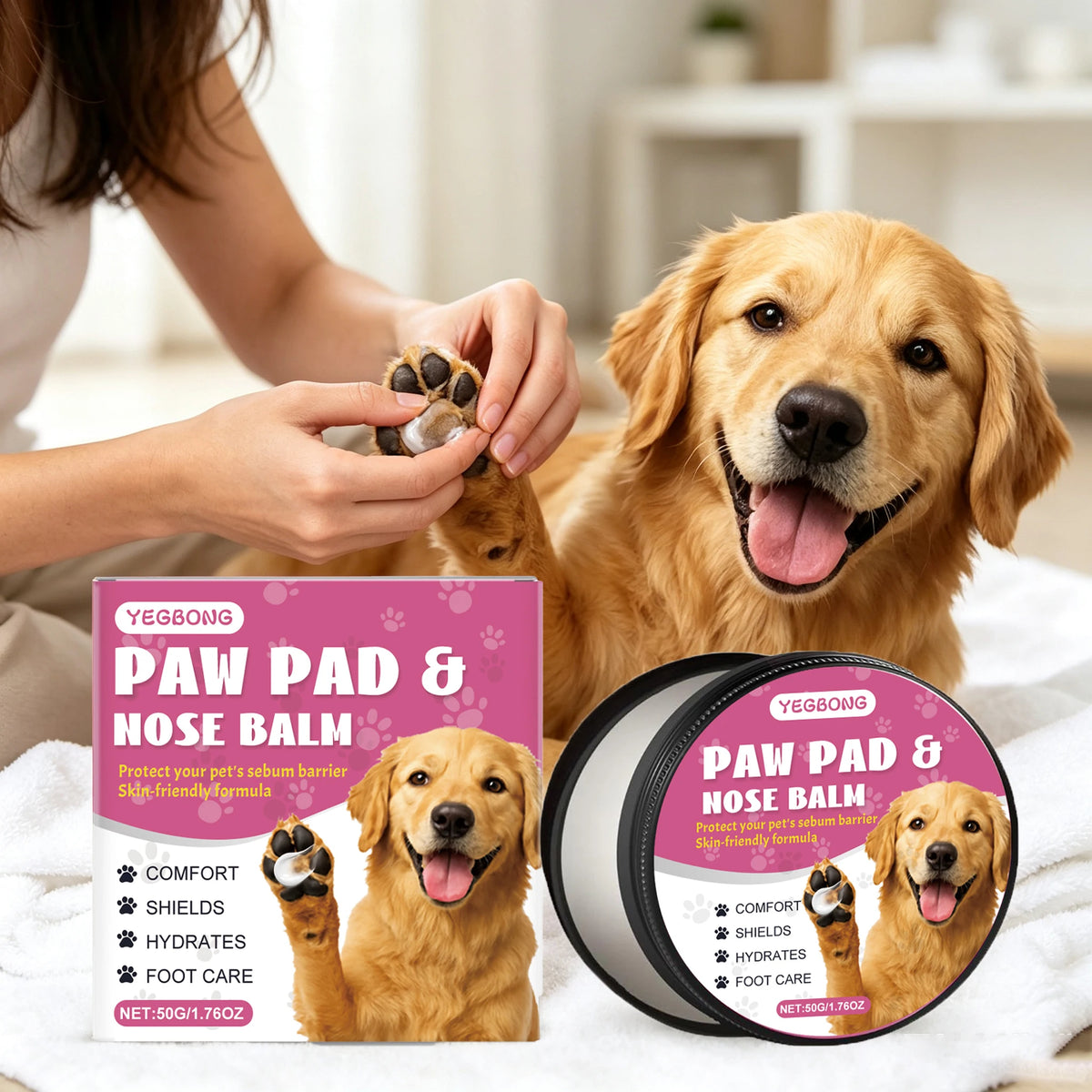 50g Pet Paw Care Balm Gentle Moisturizing Enhance Smoothness Nourishing Anti-chapping Relief Discomfort Daily Massage Maintain Pet Paw Pad Balm