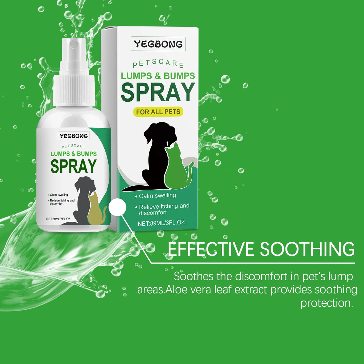 89ML Pet Skin Care Spray Nourishing Skin Soothing Swelling Relief Itching & Discomfort Protective Daily Pet Care Spray for Dogs & Cats