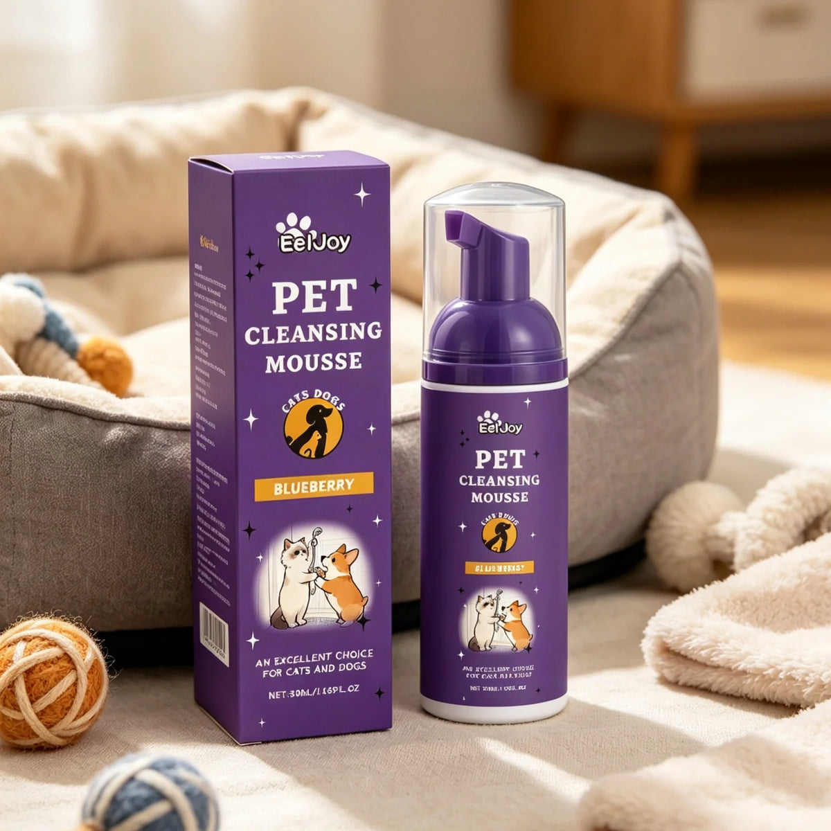EelJoy Pet Grooming Foam Deep Cleansing Eliminating Odors Soothing Skin Minimize Scratching Prevent Fur Tangling Pet Wash Foam