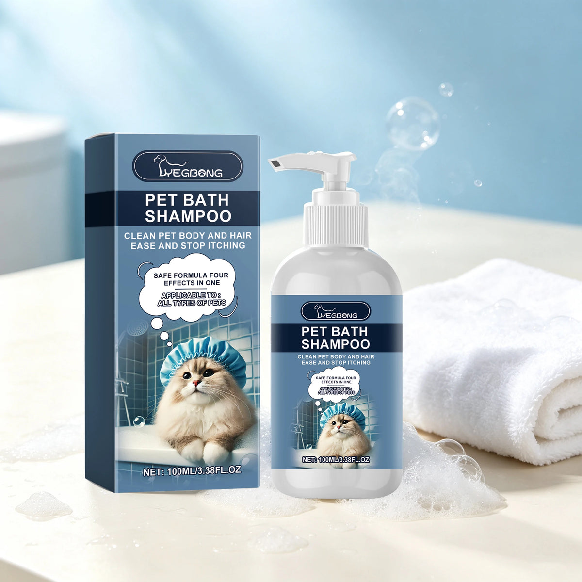 100ML Pet Bathing Shampoo Gentle Cleaning Dirts Moisturizing Enhance Smoothness Nourishing Skin Soothing Itching Improve Shine Fresh Fragrance Pet Shampoo for Cat & Dog
