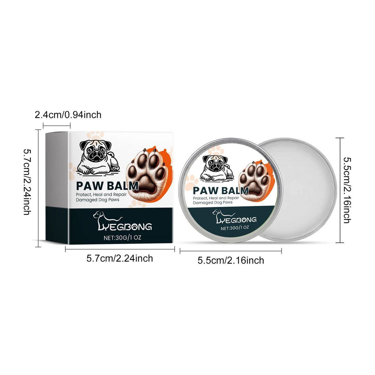 30G Pet Paw Balm Deep Moisturizing Repairing Damaged Skin Nourishing Paw Anti-chapping Enhance Smoothness Protective Natural Pet Paw Balm