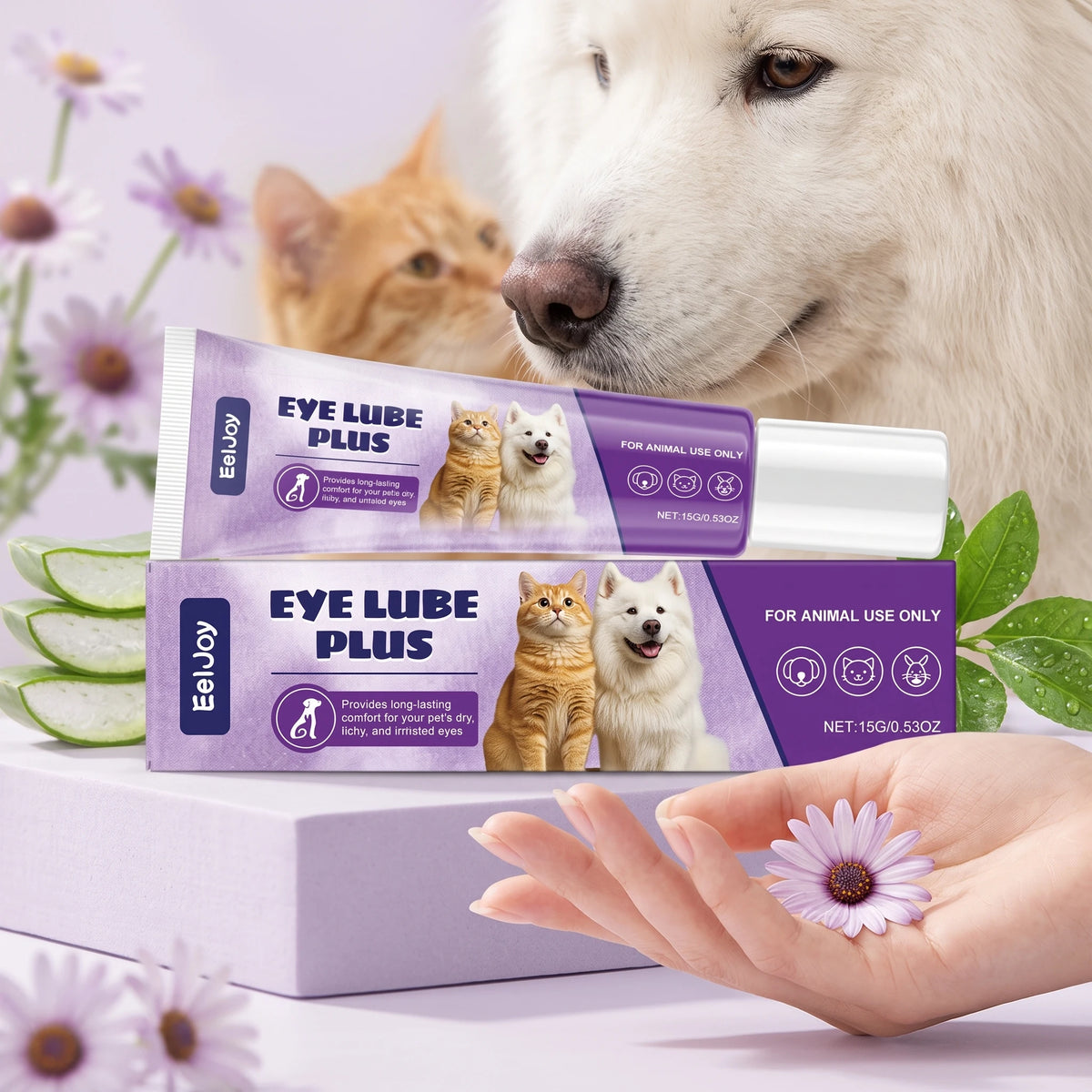 15G Pet Eye Tear Stain Remover Gentle Cleaning Tear Stains No-rinse Cleaning Non-irritating Portable Daily Care Pet Eye Stain Remover for Pets & Dogs