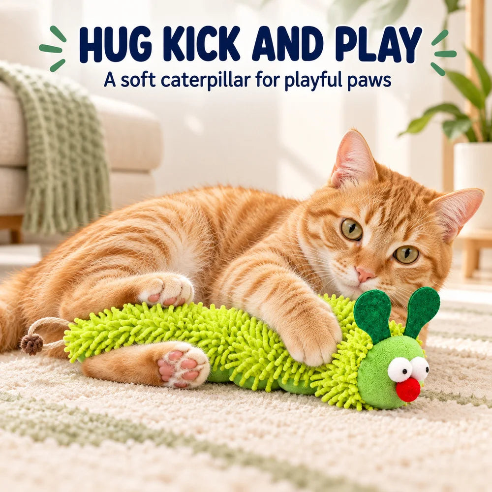 Zoe Interactive Game Cat Toys For Indoor Cats With Wobble Toy Soft Caterpillar And Chirping Bird For Batting Pouncing Kicking And Daily Play