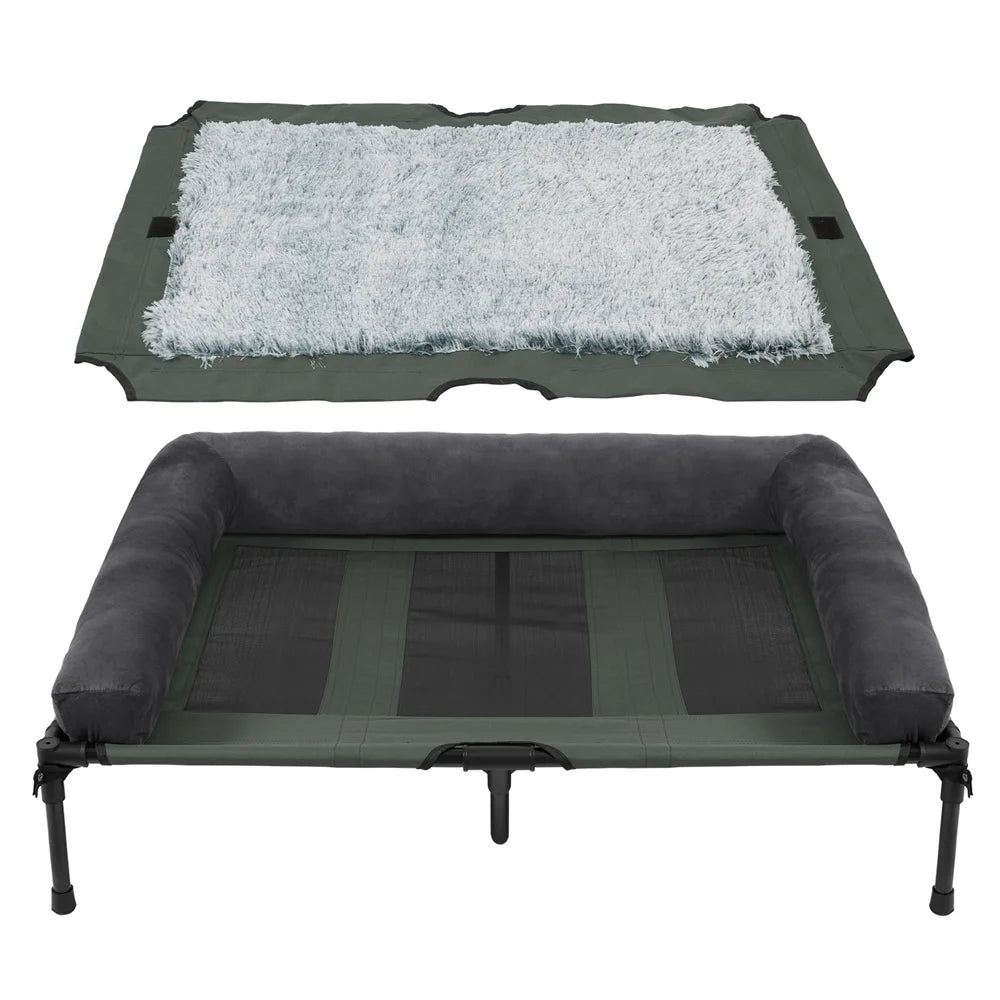 Borwart Raised Outdoor Dog Bed With Breathable Cooling Mat