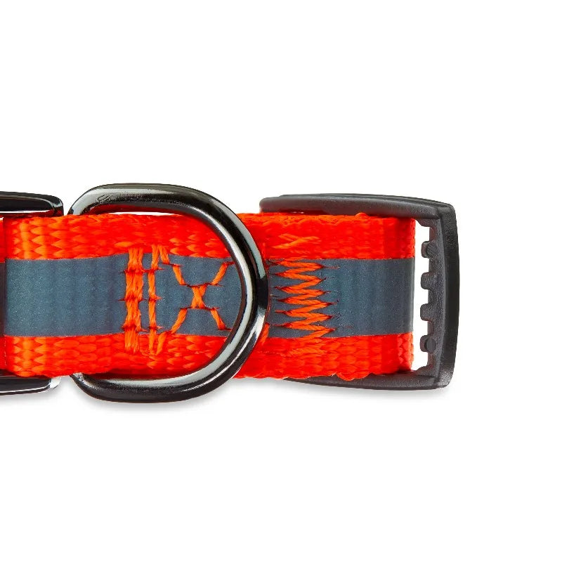 Nylon Reflective Adjustable Dog Collar, Orange, L