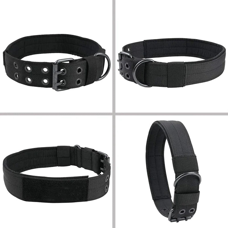 Heavy Duty Tactical Nylon Dog Collar With Adjustable Metal Buckle