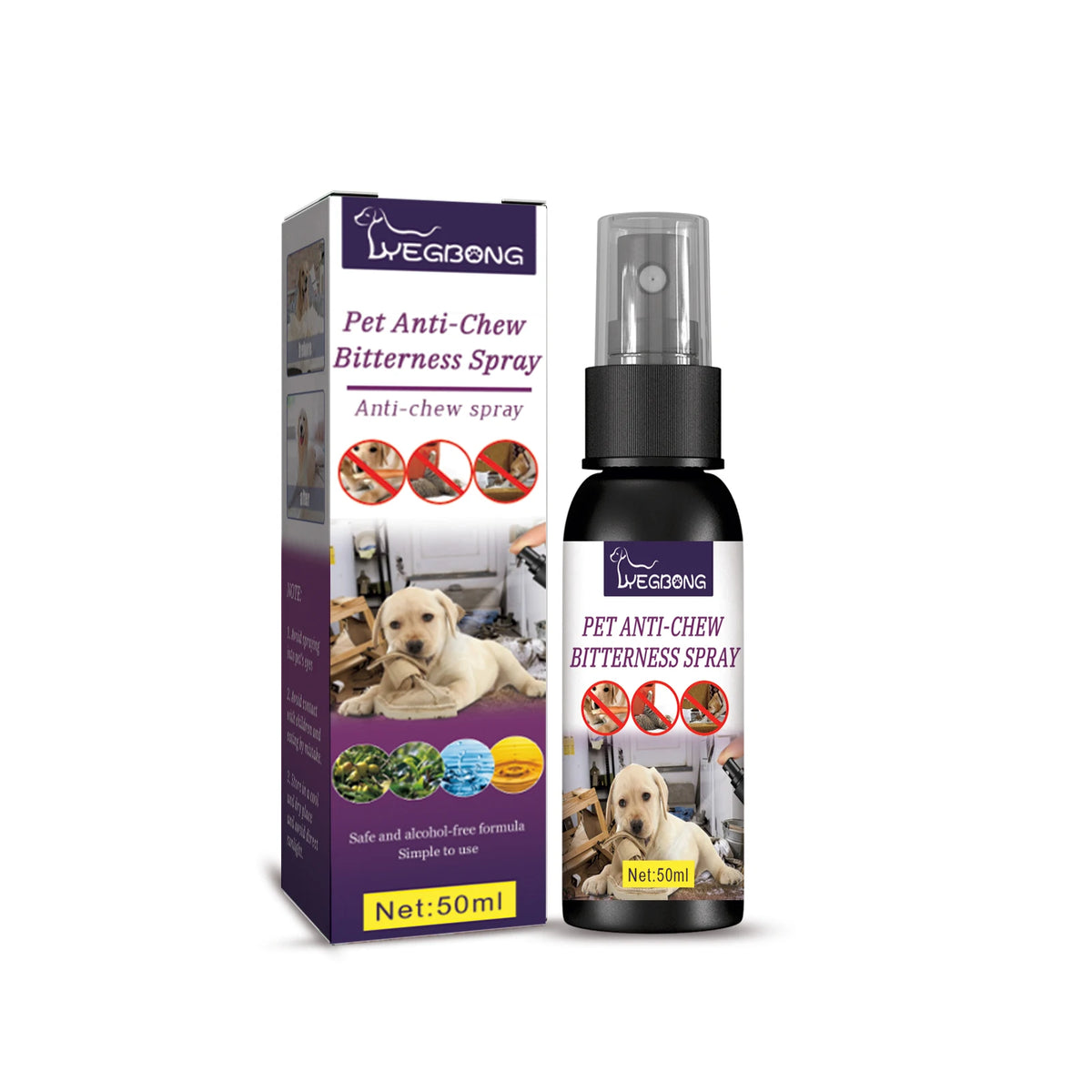 Pet Anti-Chew Bitter Spray, Dog Behavior Training Deterrent Spray, Stop Biting Chewing Scratching, Protect Furniture Shoes Household Items
