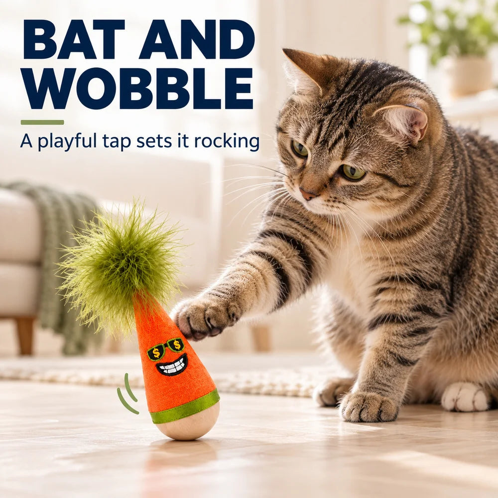 Zoe Interactive Game Cat Toys For Indoor Cats With Wobble Toy Soft Caterpillar And Chirping Bird For Batting Pouncing Kicking And Daily Play