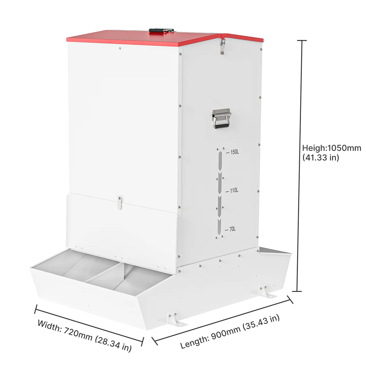 Automatic Lockable Stainless Steel Gravity Feeder for Dogs and Livestock