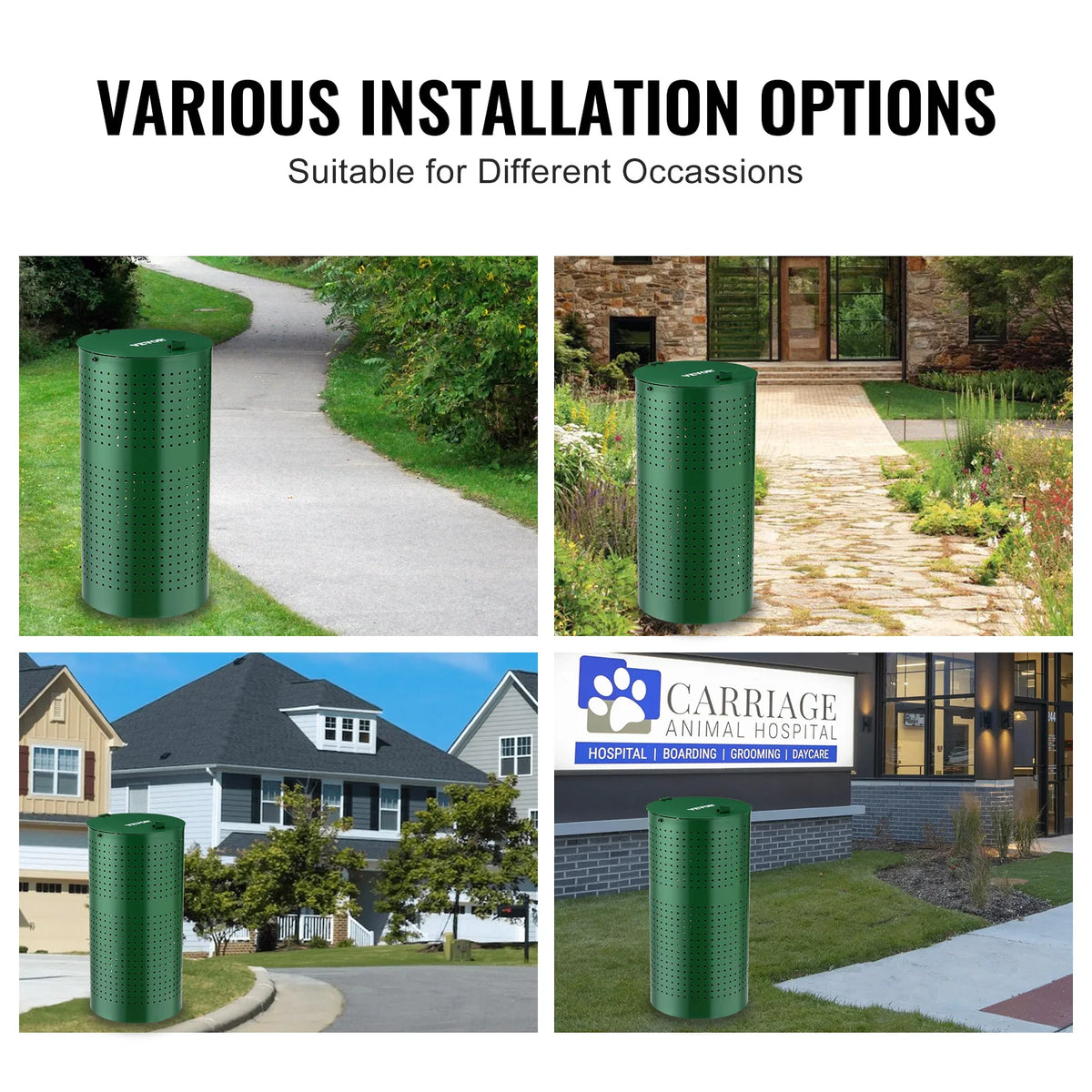 VEVOR Outdoor Dog Waste Disposal Bin With Secure Lid for Yard