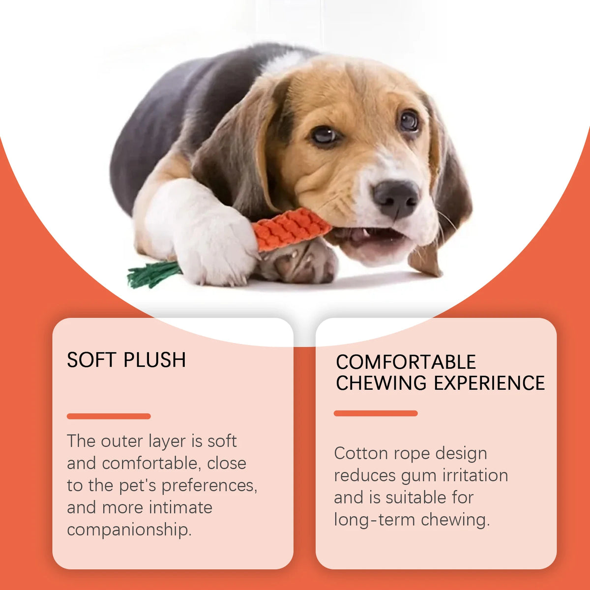 Pet Teething Carrot: Cute Carrot for Teething, Cares for Pet Teeth, Chewable and Bite-Resistant