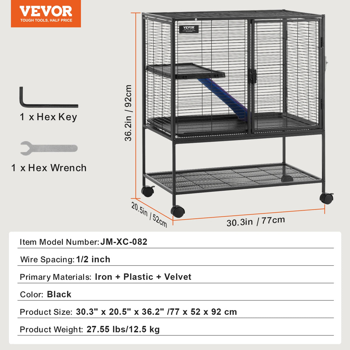 SucceBuy Rolling Metal Small Animal Cage For Pets And Rodents