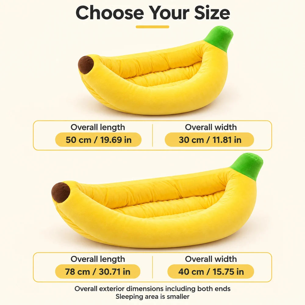 Banana Pet Bed Plush Cat Bed For Indoor Cats Kittens And Small Dogs Soft Bolster Sleeper With Raised Sides And Open Top For Cozy Lounging