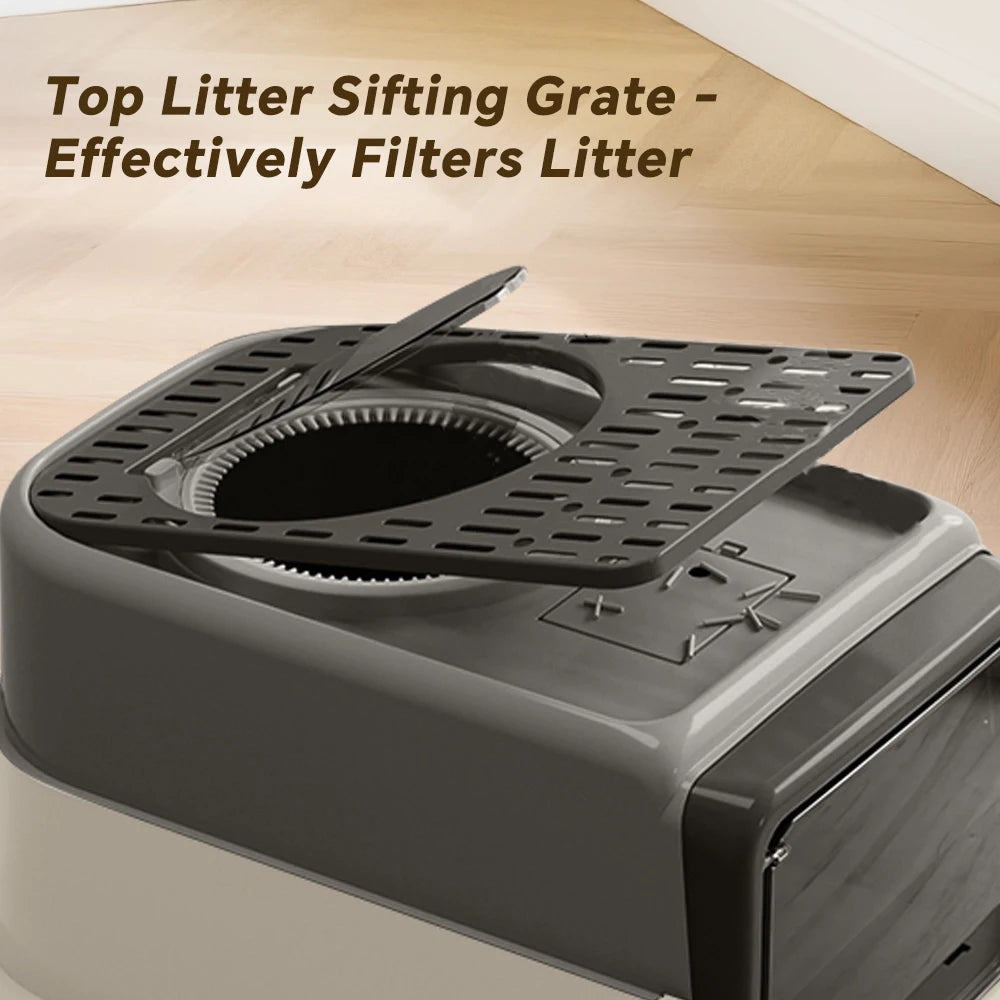 Draw-Out Three-Piece Pet Cat Litter Box Fully Enclosed Splash-Proof Large Space Detachable Easy To Clean Cat Litter Box Pet Toilet