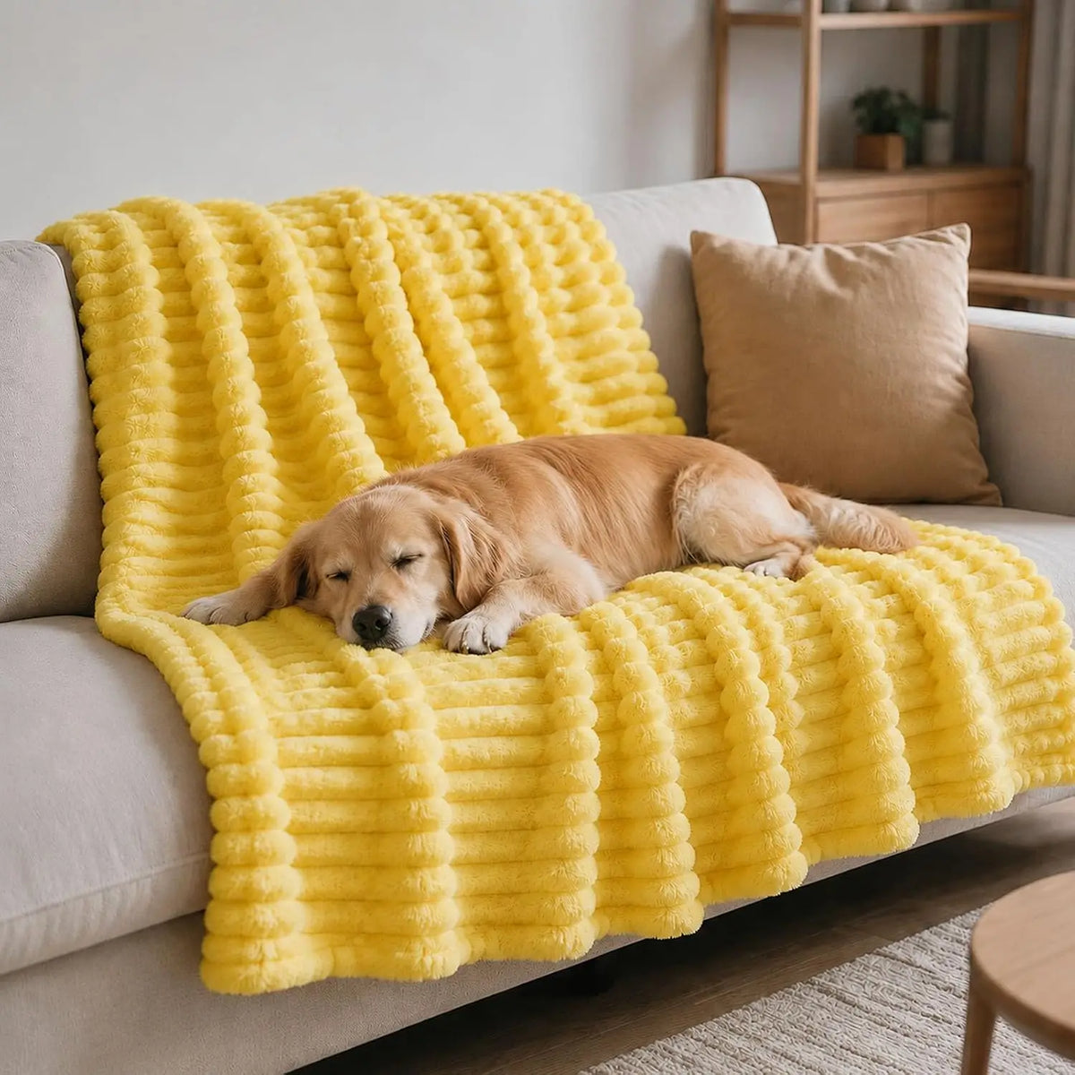 Emotional Support Blanket for Dogs, Yellow Dog Blanket (Dark Blue,27x39in)