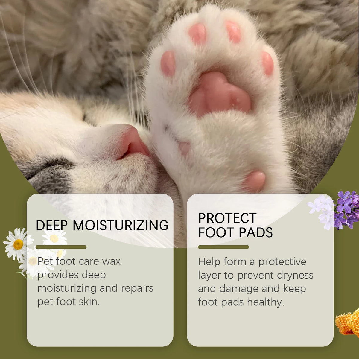 Pet Paw Balm For Dogs And Cats, Chamomile Moisturizing Paw Cream, Soften & Protect Dry Cracked Paw Pads