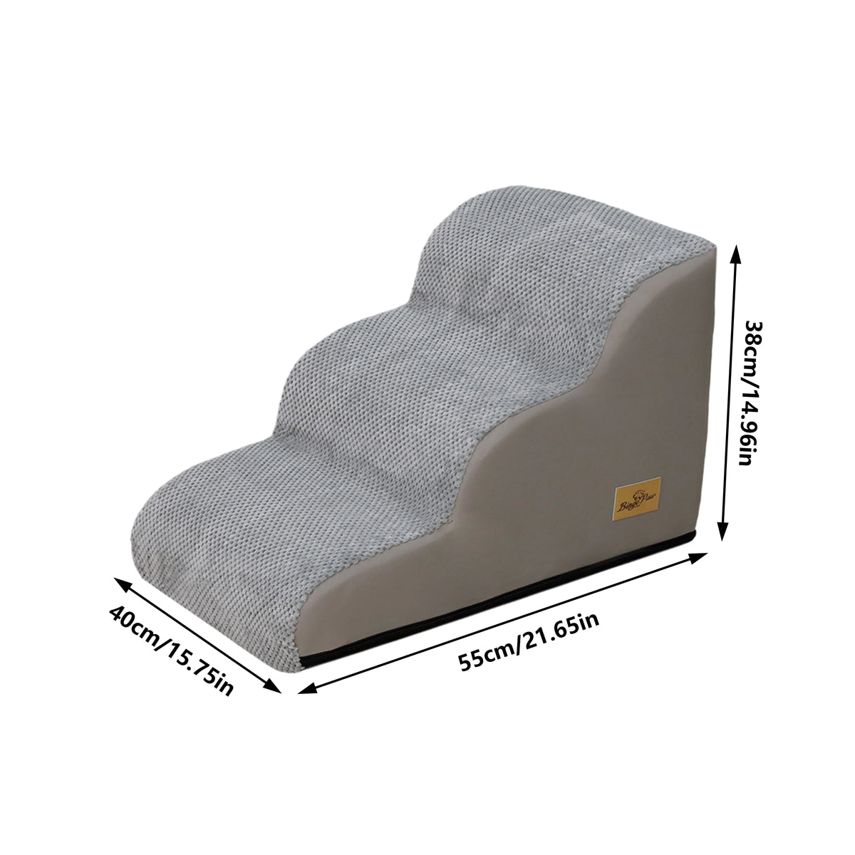Curved Small Dog Stairs With Removable Cover High Density Foam