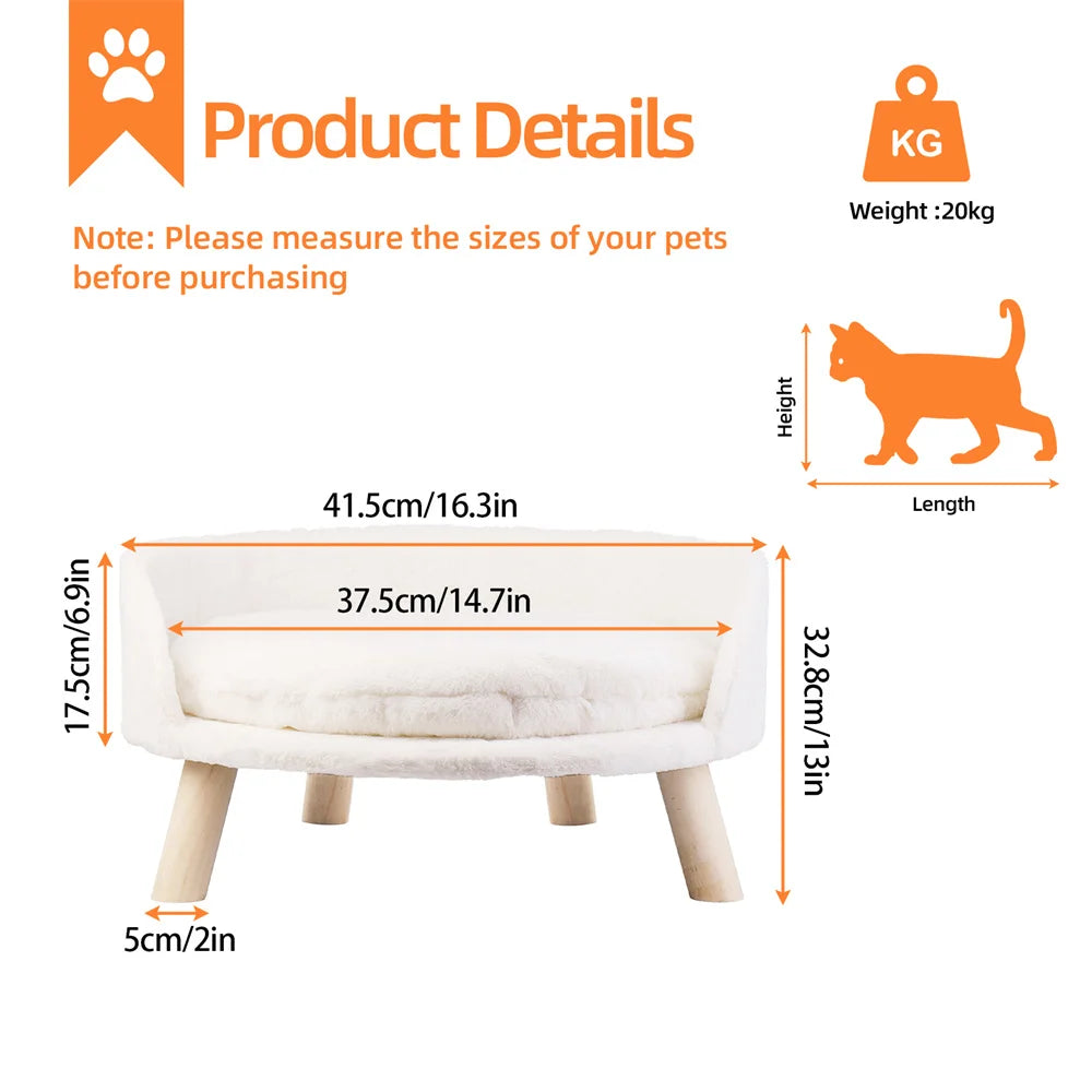 Borwart Elevated Pet Sofa Bed With Removable Waterproof Cover