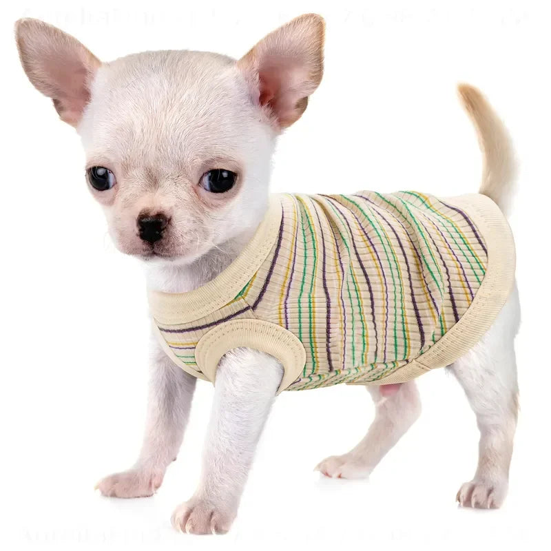 Ribbed Knit Dog Vest Tank Top With Easy Pullover Design