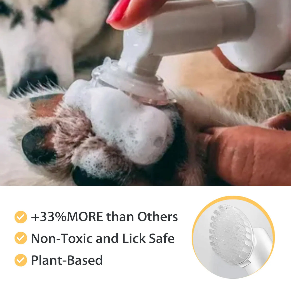 Waterless Pet Paw Cleaner Foam No Rinse Dog Cat Paw Cleanser with Brush Head Pet Foot Paw Care Cleaning Foam for Dogs and Cats