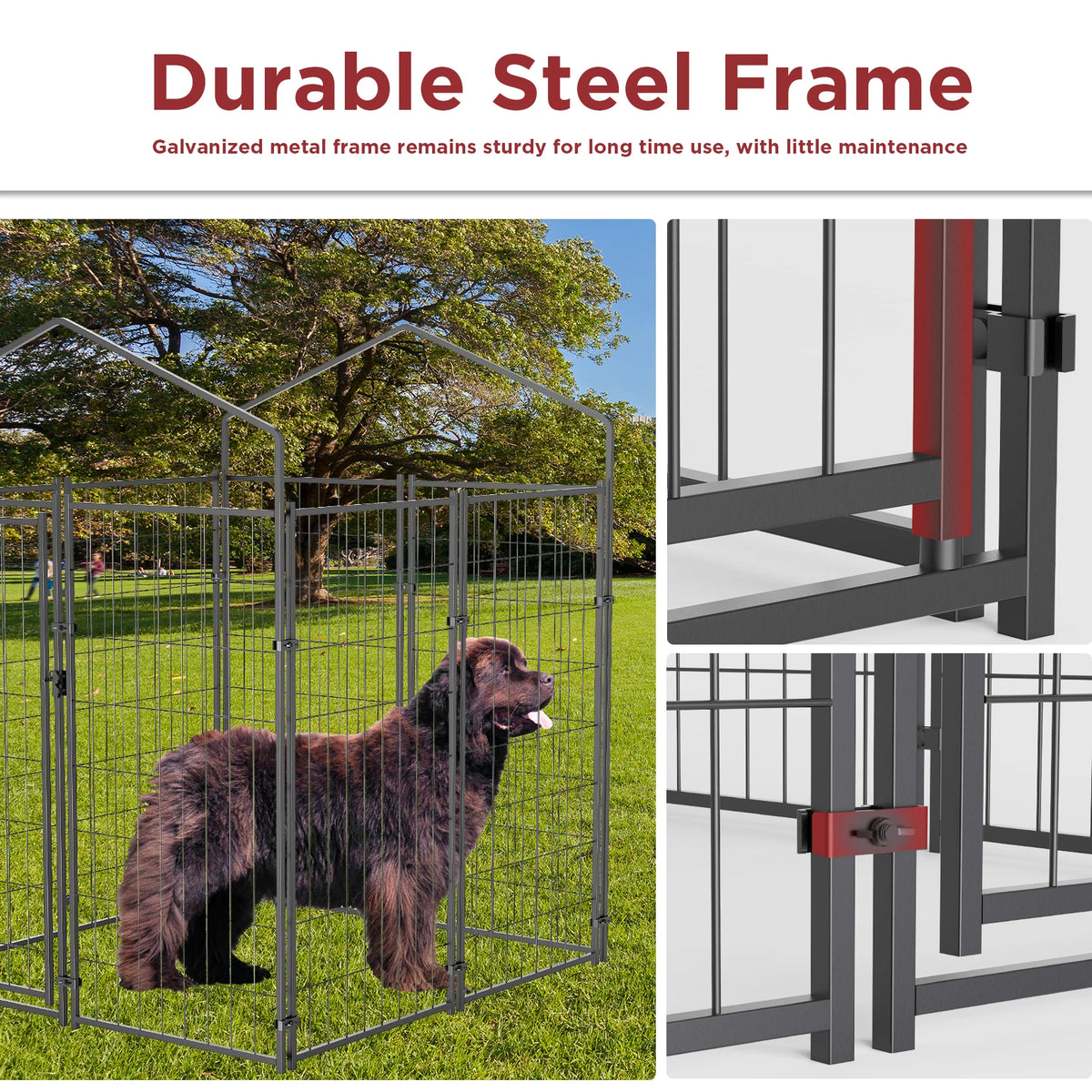 Bingopaw Welded Wire Dog Kennel With Waterproof Cover