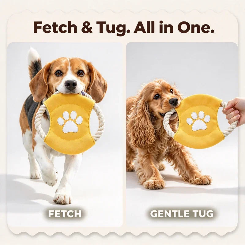 Durable Cotton Rope Dog Toy Outdoor Fetch Throwing Toy Bite Resistant Interactive Tug Chew for Dogs