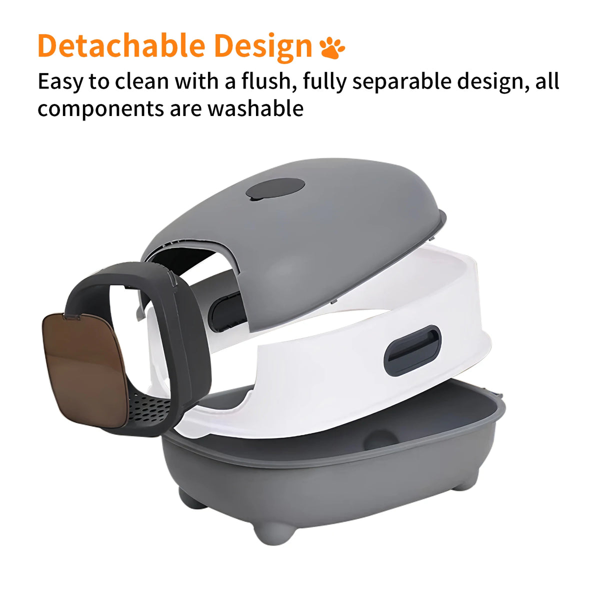 Hooded Enclosed Cat Litter Box With Scoop And Front Entry