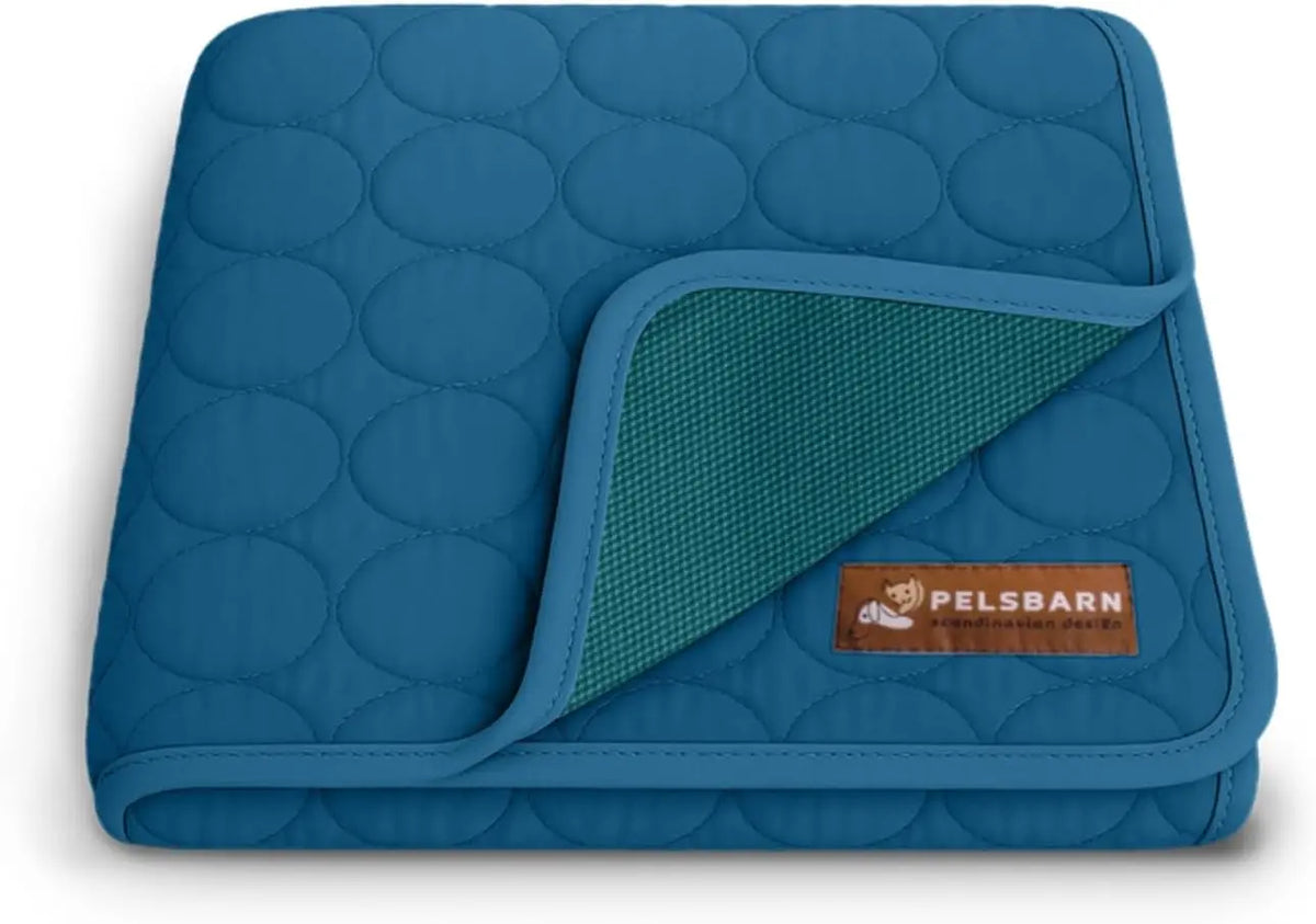 Pelsbarn Dog Cooling Mat, Ice Silk Self-Cooling Pad, Light Blue, L