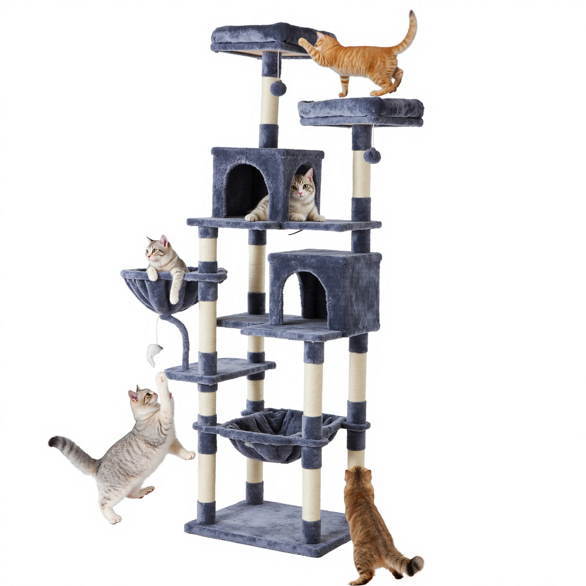 JHK Multi-Level Cat Tree With Sisal Scratching Posts