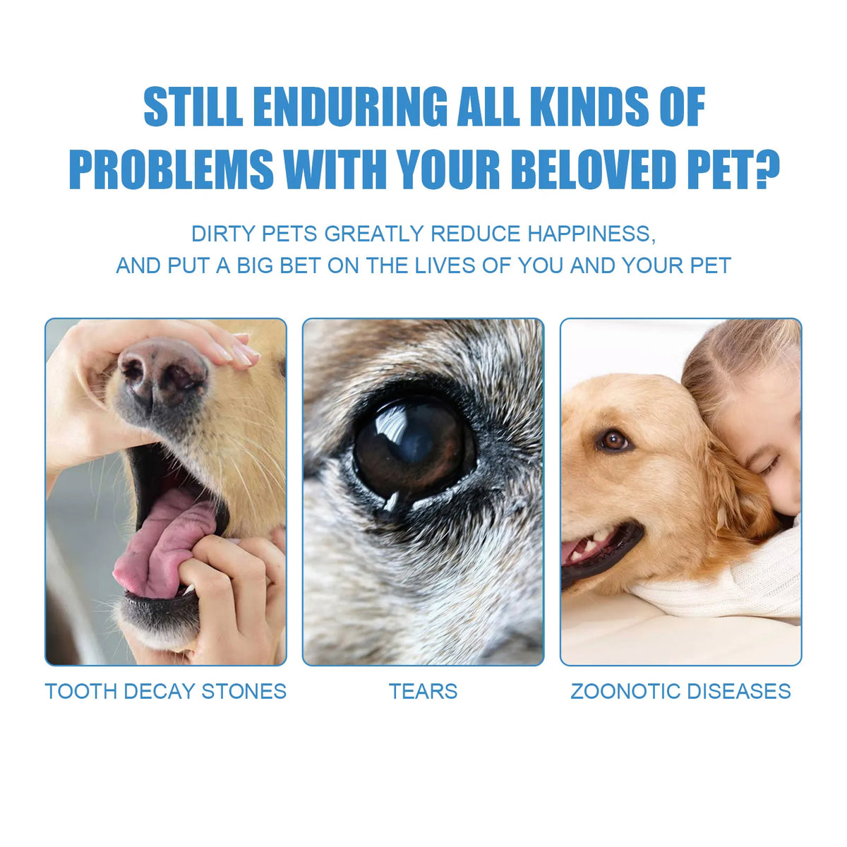 Pet Dental Finger Wipes, Dog & Cat Oral Care Finger Sleeves, Clean Teeth Remove Tartar Yellow Stains & Bad Breath