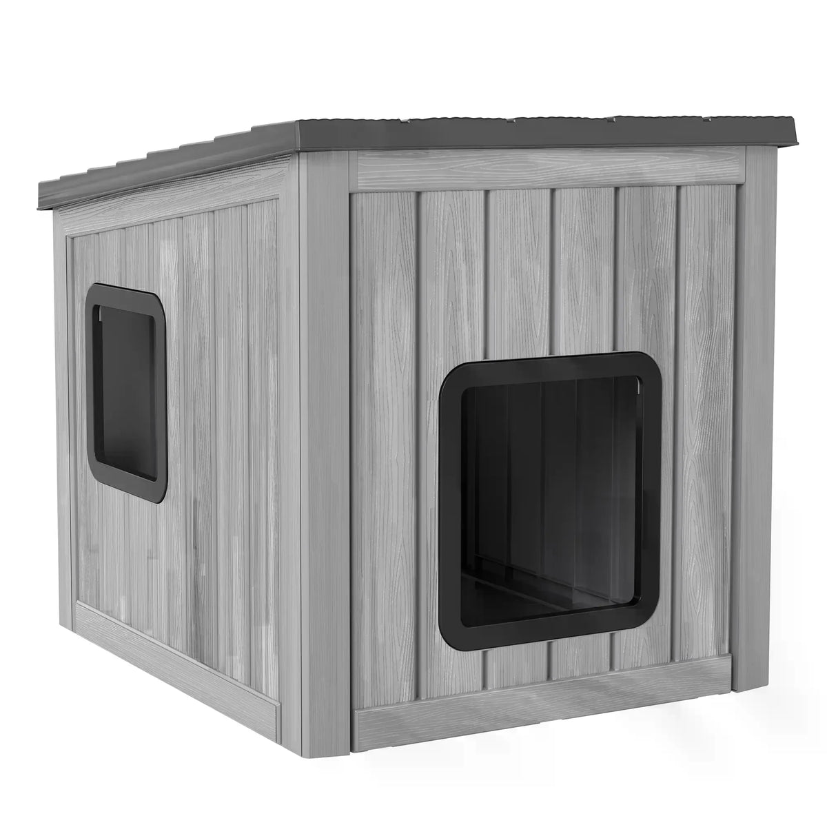 Outdoor Resin Cat House with Roof, Weatherproof Shelter for Small Pets, Stylish and Durable for Patio & Backyard,Summervibes