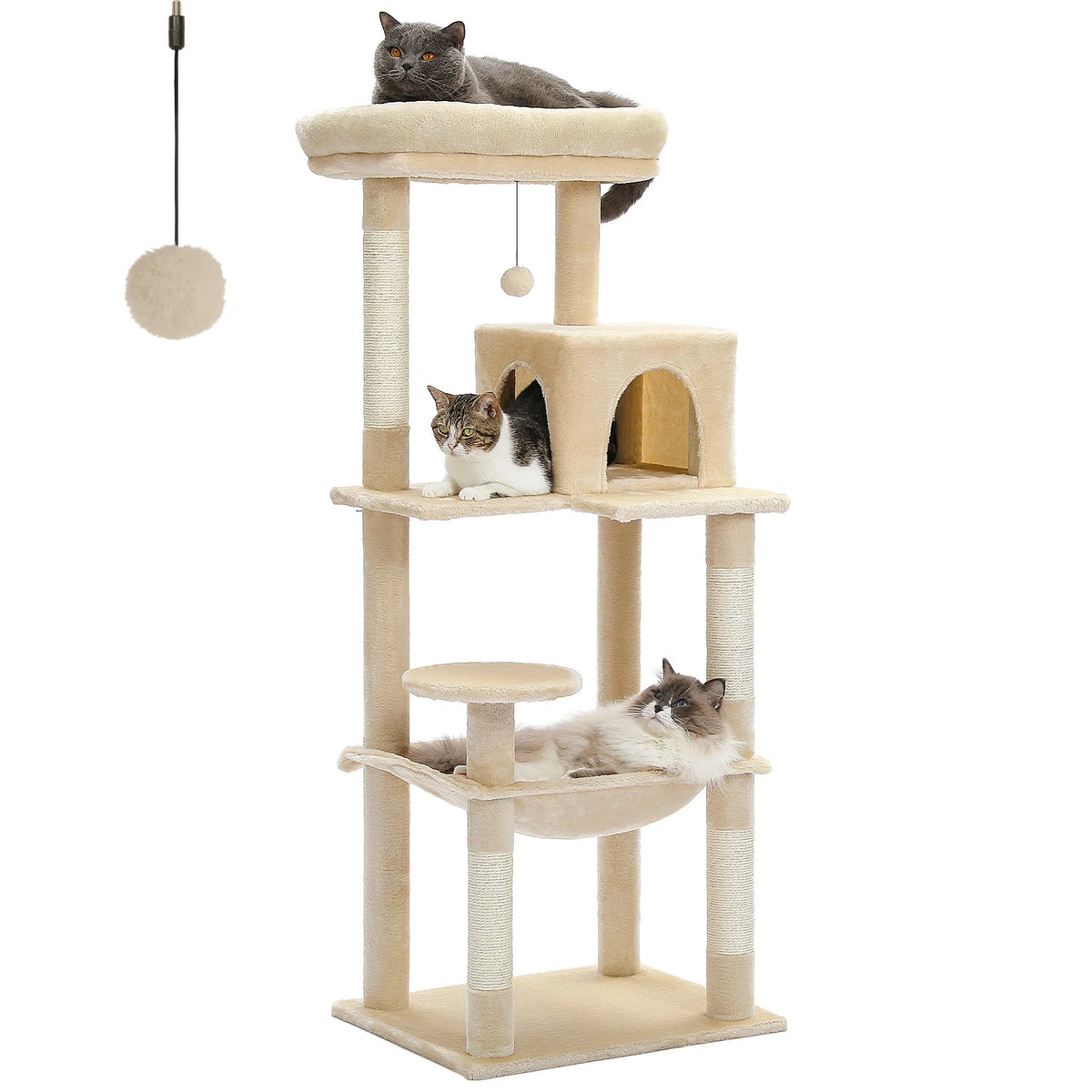 PAWZ Road Cat Tree With Hammock Condo And Sisal Posts