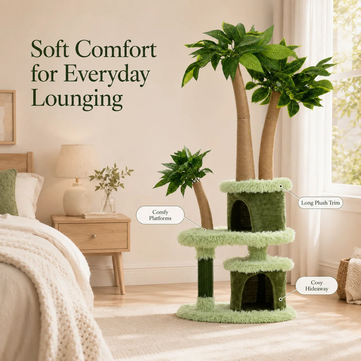 Mango Tree Cat Tree - Cozy Perch, Fun Platform & Scratching Post for Cats