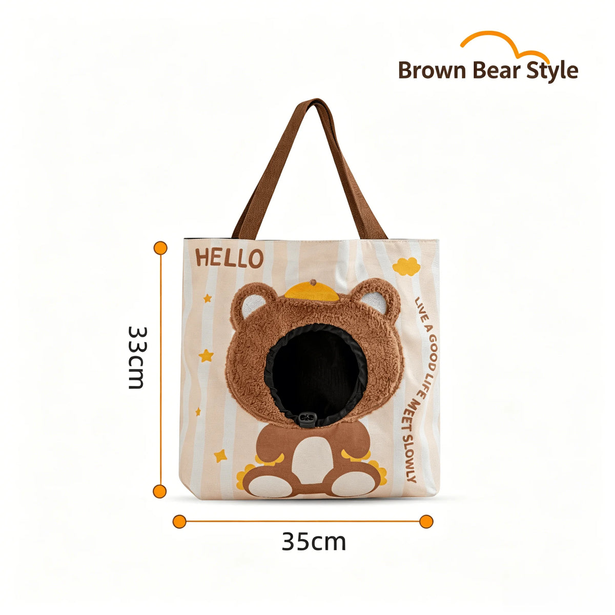 Cartoon Head Out Cat Carrier Breathable Canvas Travel Tote Bag
