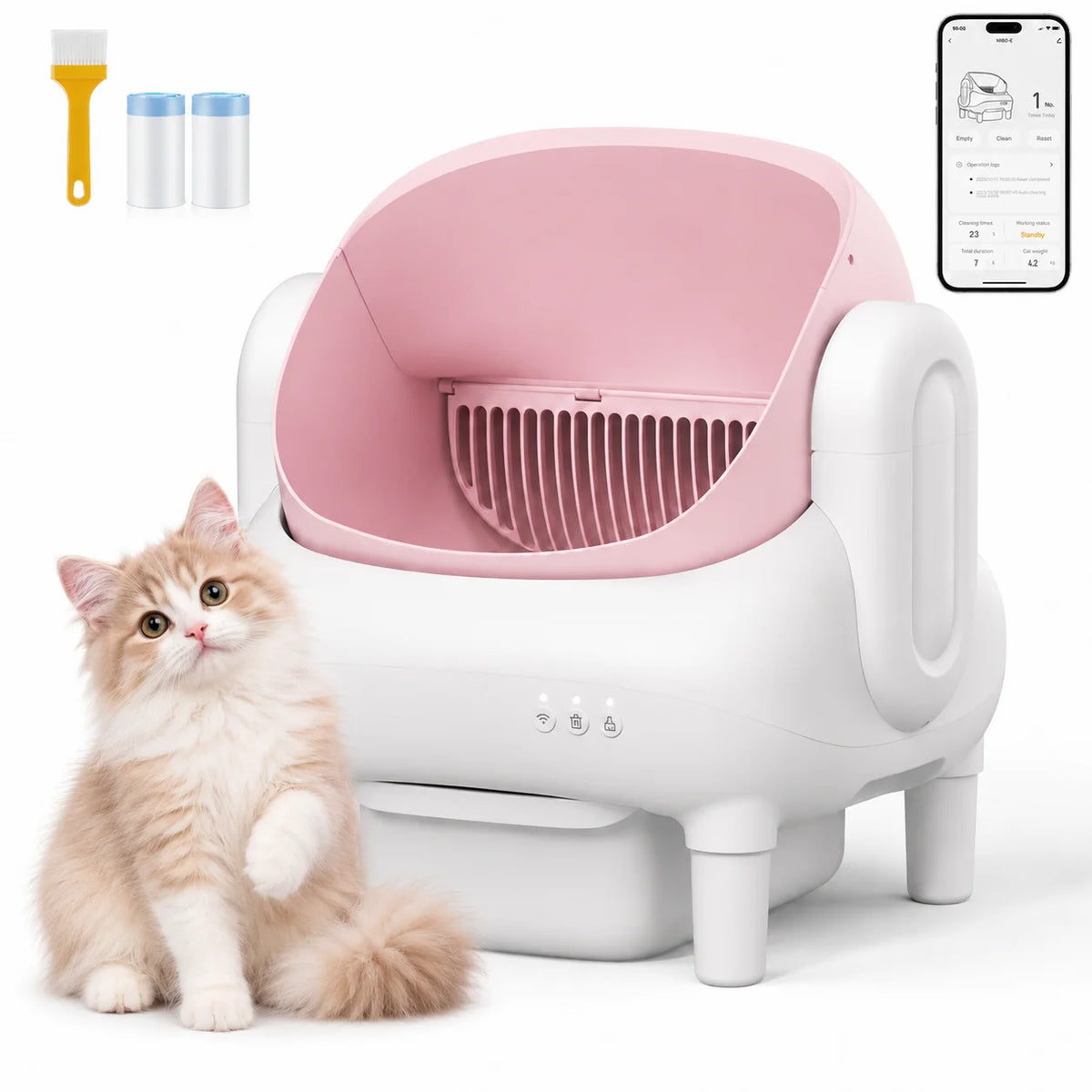 Smart Automatic Self Cleaning Cat Litter Box With App Control