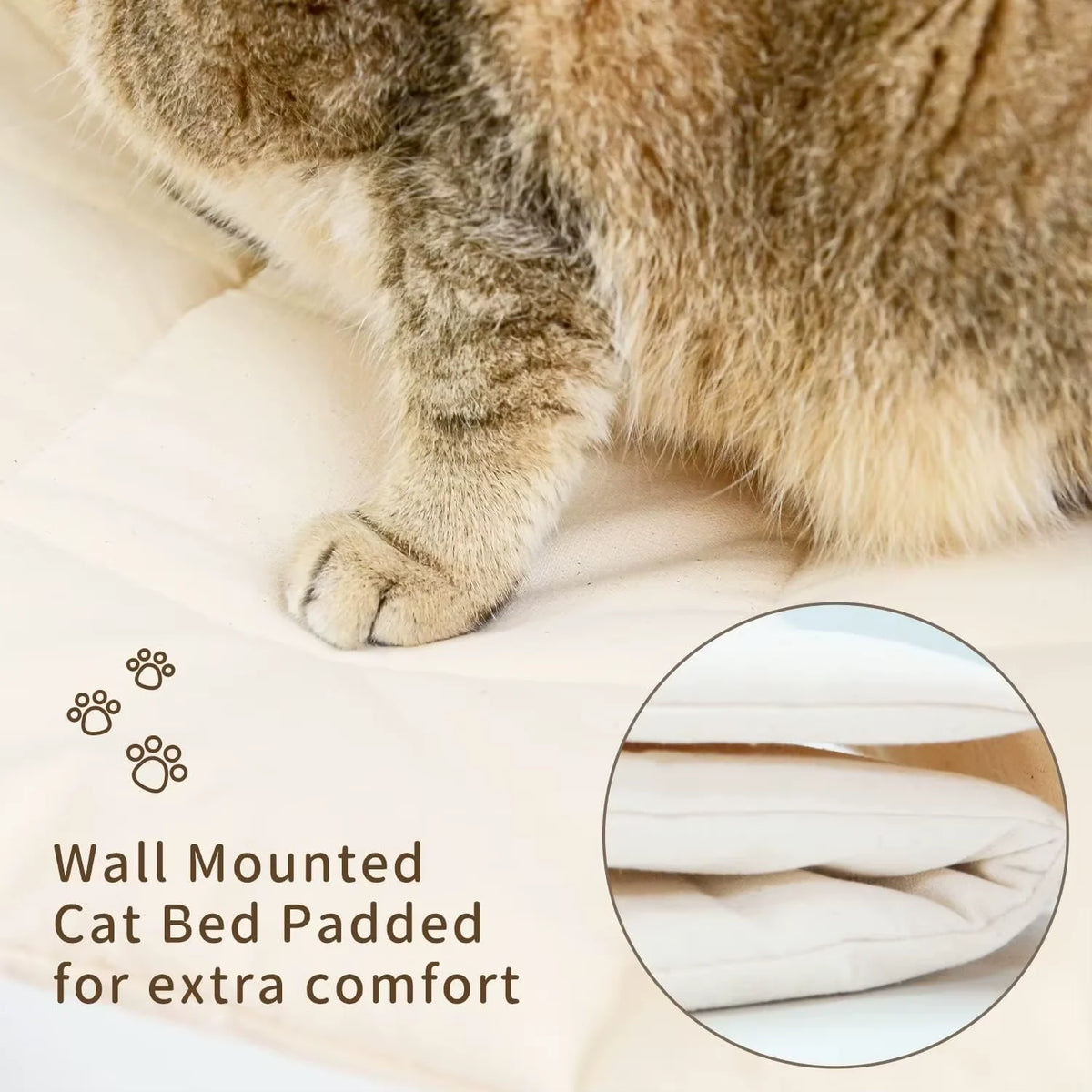 CWV Wall Mounted Cat Hammock Climbing Shelf With Scratching Perch