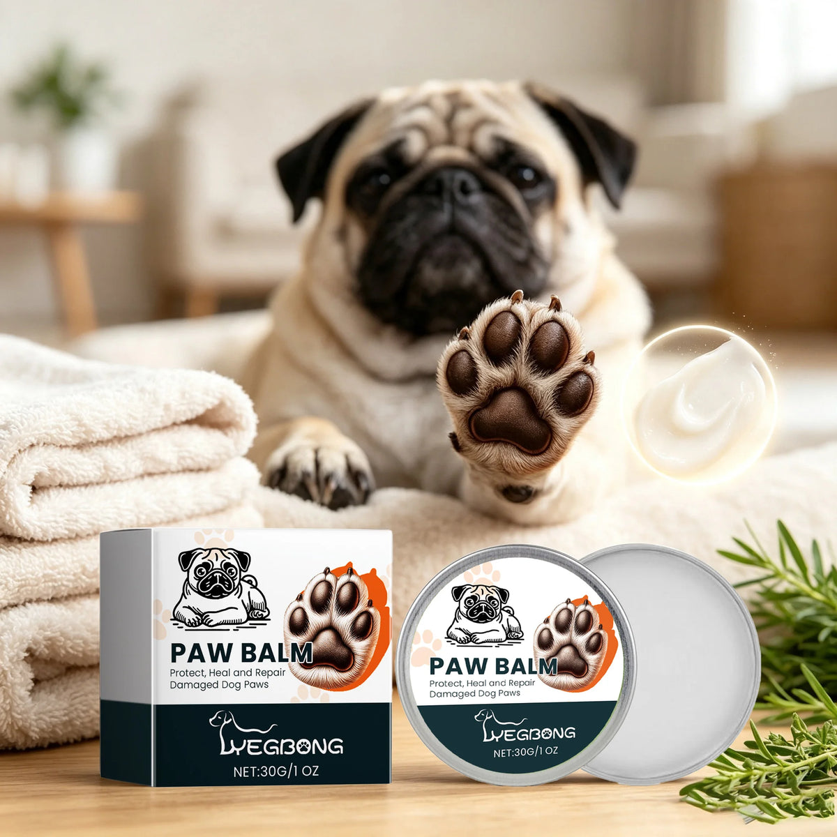 30G Pet Paw Balm Deep Moisturizing Repairing Damaged Skin Nourishing Paw Anti-chapping Enhance Smoothness Protective Natural Pet Paw Balm