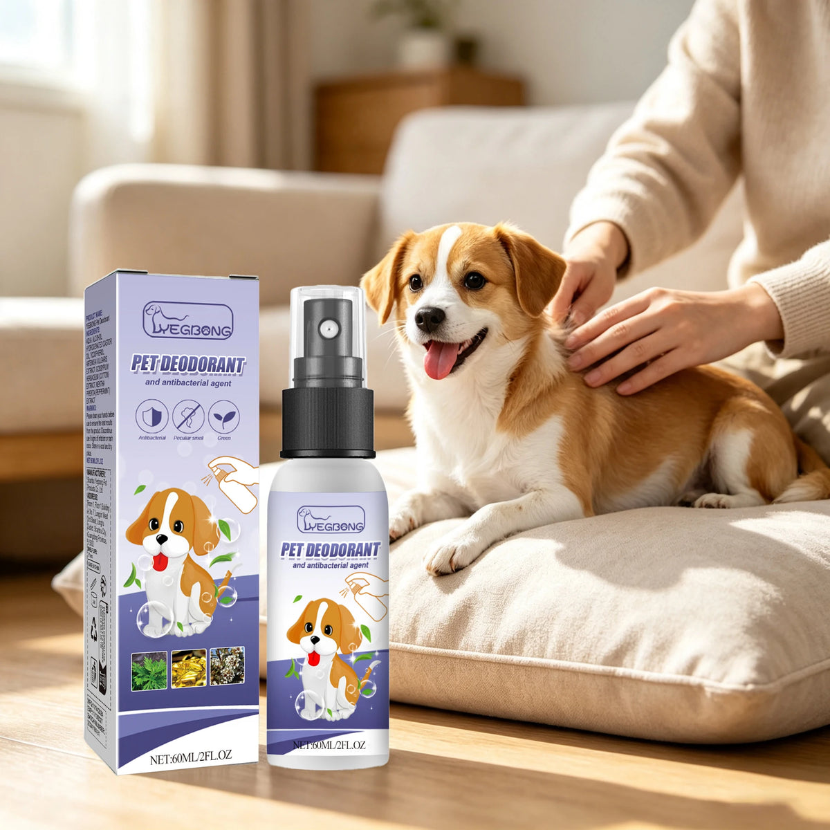 Yegbong Pet Deodorant Spray Non Irritating Moisturizing Skin Care
