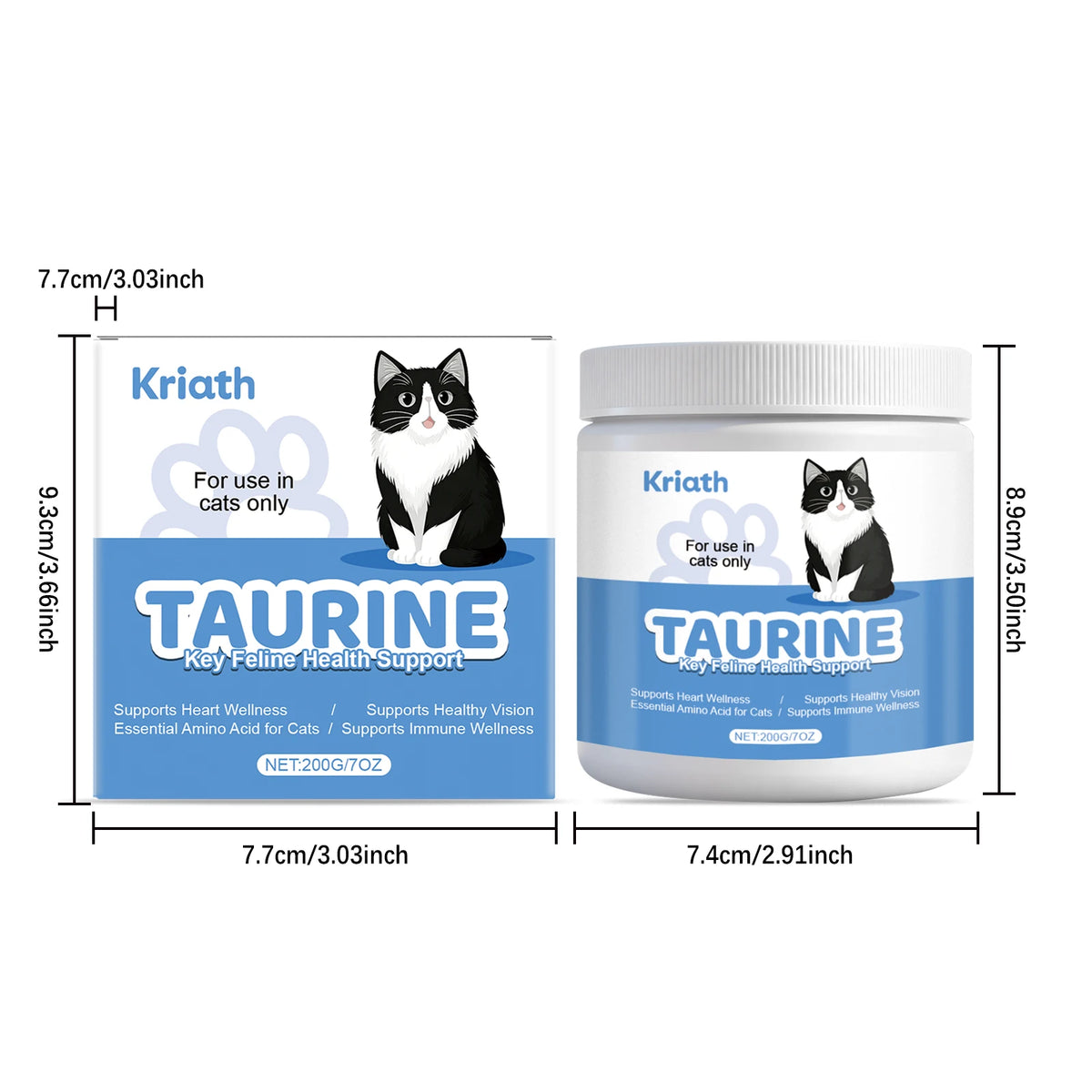 200g Cat Taurine Powder Natural Formula Rich Nutrients Relief Discomfort Promote Pet Health Maintain Pet Oral Mild Pet Taurine Powder for Dogs & Cats
