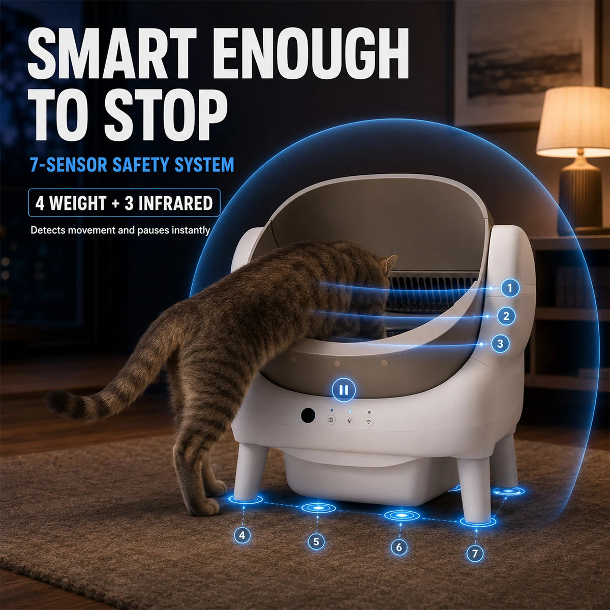 Cumrige Automatic Self Cleaning Cat Litter Box With WiFi Control