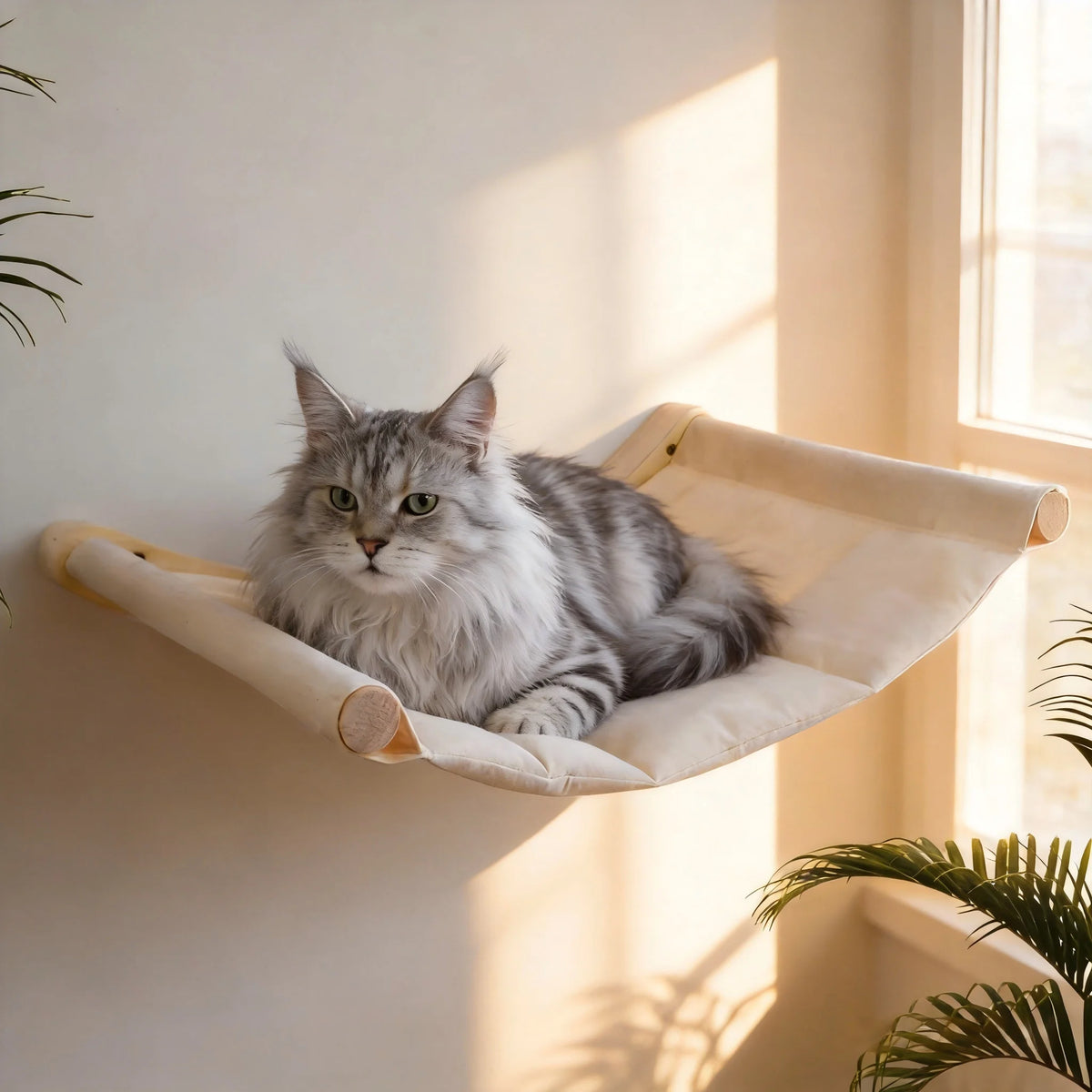 CWV Wall Mounted Cat Hammock Climbing Shelf With Scratching Perch