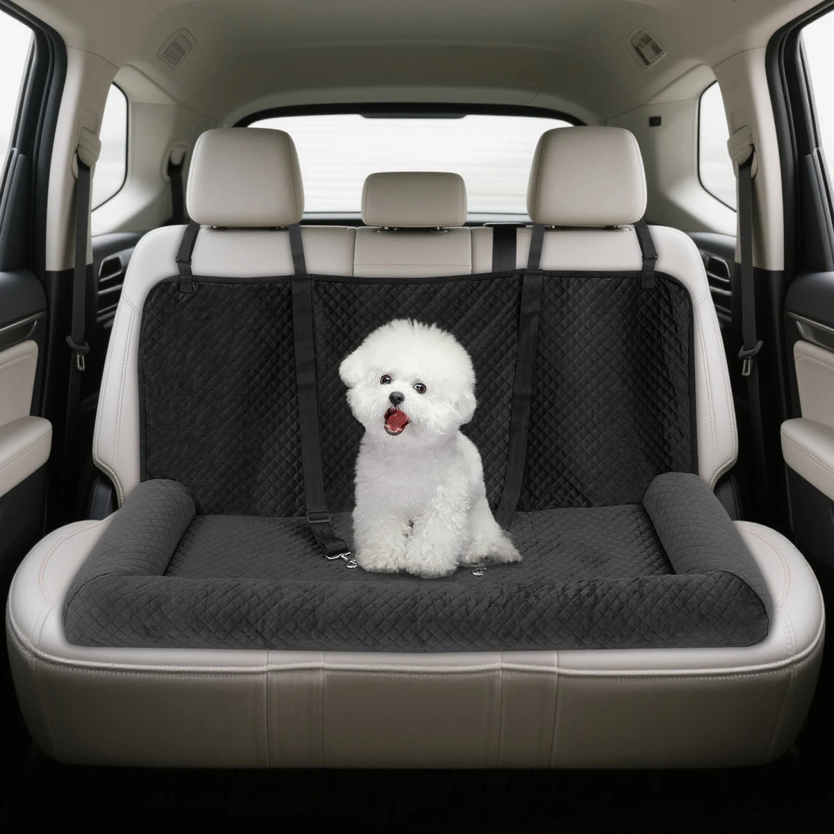 Dog Car Seat, Large Dog Car Bed, Dog Mattresses, Pet Seat with a High-resilience Base That Retains Its Shape and Res for Small, Medium, and Large Dogs