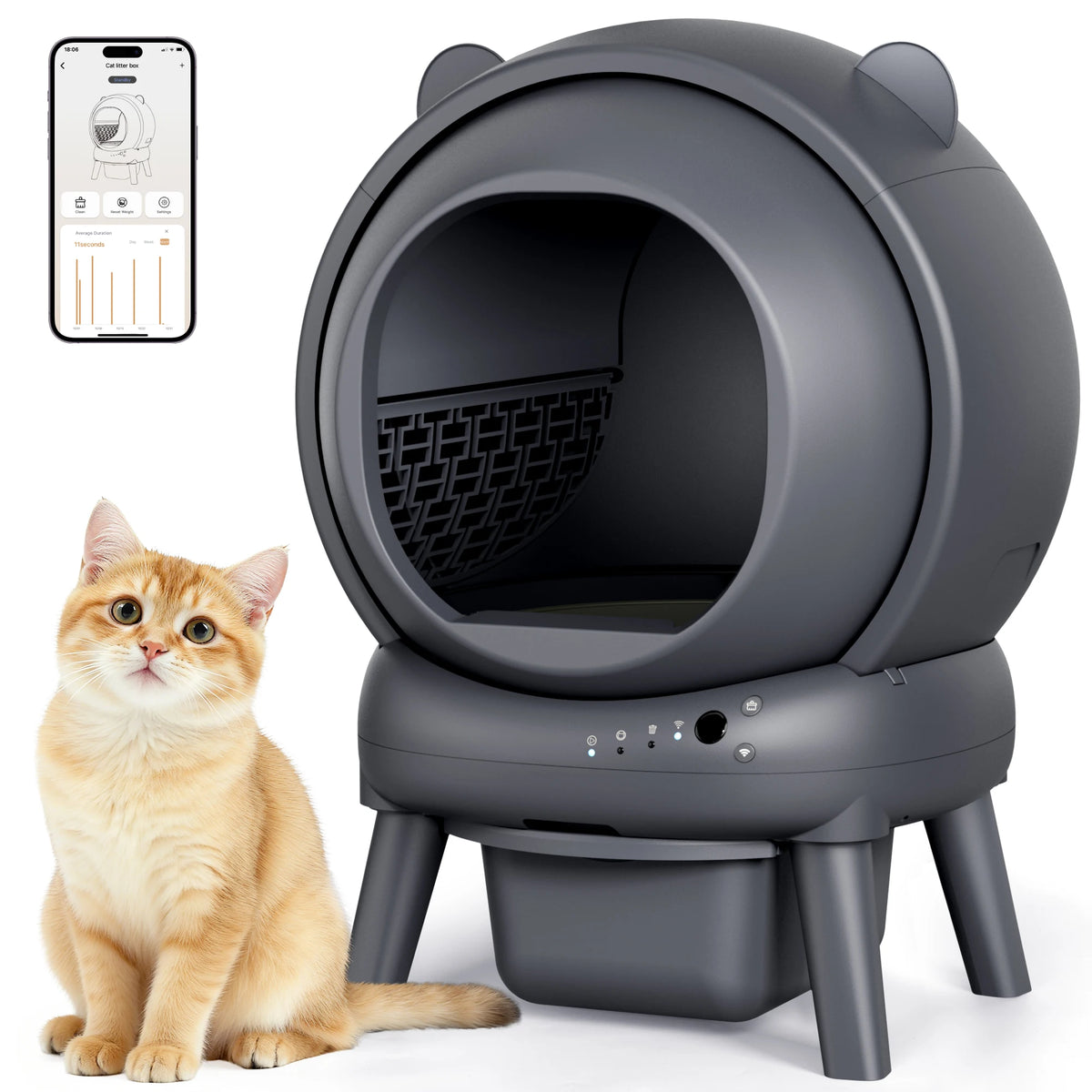 Cumridge Self Cleaning Automatic Litter Box With Safety Sensors